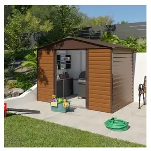 Abri de jardin métal imitation bois 5,30 m2 Yardmaster + kit d'ancrage pas cher