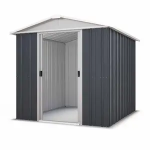 Abri de jardin métal anthracite Yardmaster 2,3 m² + kit d'ancrage