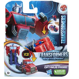 Hasbro Figurine Transformers Earthspark 1 Step Flip - Optimus Prime - 10cm pas cher
