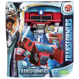 Figurine Transformers EarthSpark Spin Changer Optimus Prime de 20 cm avec Robby Malto de 5 cm
