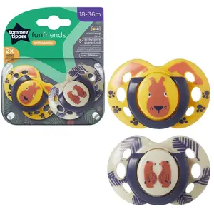 Sucette - TOMMEE TIPPEE - FUN - 18-36 mois - Lot de 2 sucettes symétri... pas cher