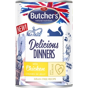 BUTCHER'S Delicious Dinners Kip Jellied Pieces - nat kattenvoer - 24 x 400g pas cher