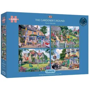 Gibsons 4 Puzzles - The Gardener's Round G5047 pas cher