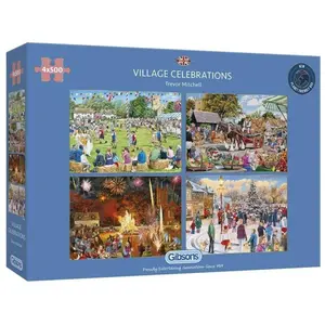 Gibsons - Village Celebrations (door Trevor Mitchell) - 4×500 stukjes 48×34cm (b×h) - Legpuzzel voor volwassenen pas cher