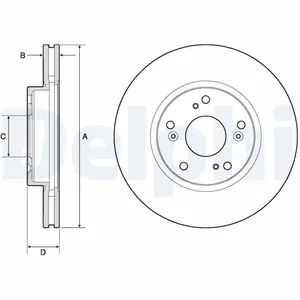 DELPHI Disques de frein pour HONDA: Accord, Civic (Ref: BG4774C) pas cher