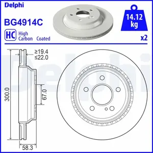 Remschijf BG4914C Delphi