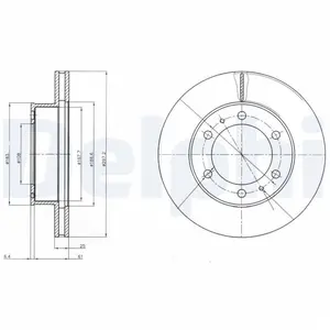 DELPHI Disques de frein pour TOYOTA: Hilux (Ref: BG4211C)