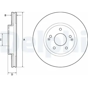 DELPHI Disques de frein pour SSANGYONG: Actyon Sports, Actyon, Korando (Ref: BG4809C) pas cher