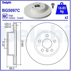 DELPHI Disques de frein pour BMW: Série 3 (Ref: BG5097C) pas cher