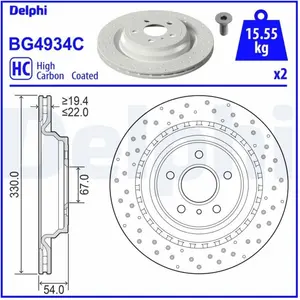 DELPHI Disques de frein pour MERCEDES-BENZ: Classe ML (Ref: BG4934C)
