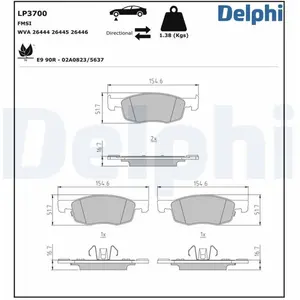 DELPHI Jeu de plaquettes de frein à disque pas cher