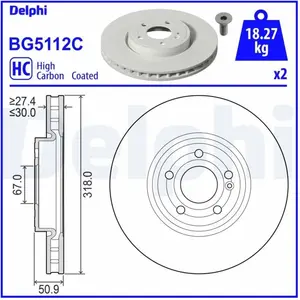 DELPHI Disques de frein pour MERCEDES-BENZ: Classe CLA, Classe B, Classe A, Classe GLA, Classe GLB (Ref: BG5112C) pas cher