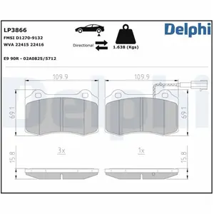 DELPHI Plaquettes de frein X4 pour MASERATI: Ghibli, Quattroporte (Ref...Vendu paroscaro
