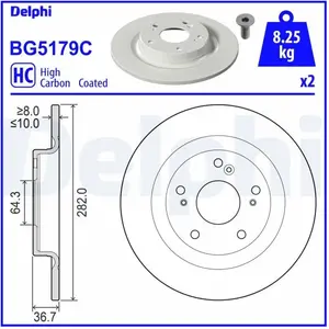 DELPHI Disques de frein pour HONDA: e (Ref: BG5179C) pas cher