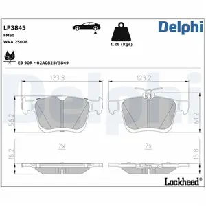 DELPHI Plaquettes de frein X4 pour SEAT: Ateca & AUDI: Q2 & VOLKSWAGEN: T-Roc (Ref: LP3845) pas cher