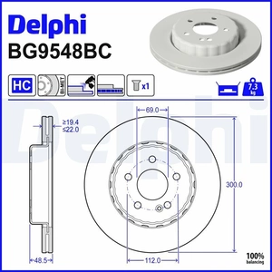 Remschijf BG9548BC Delphi pas cher