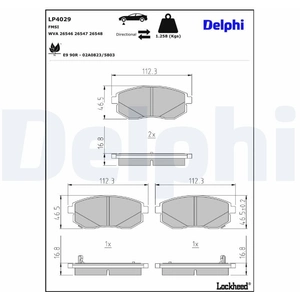 Remblokkenset schijfrem LP5064EV Delphi pas cher