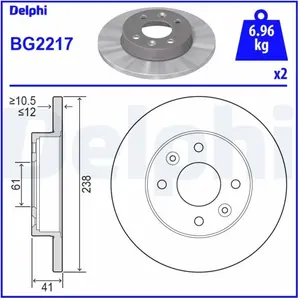 Delphi BG2217 Frein à disque