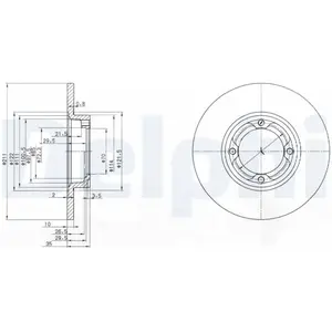 DELPHI Disques de frein pour DAIHATSU: Mira, Cuore, Charade, Move, Domino (Ref: BG2533)