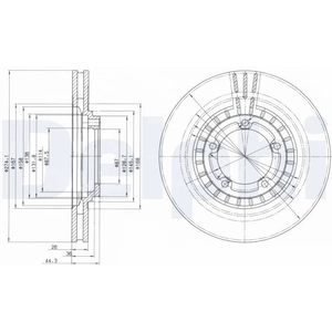 DELPHI Disques de frein pour HYUNDAI: H100, H1, Satellite, Starex (Ref: BG4134) pas cher