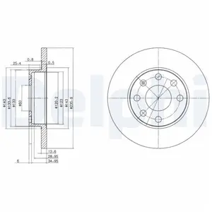 DELPHI Disques de frein pour OPEL: Kadett, Corsa, Vectra, Astra, Ascona, Combo & VAUXHALL: Cavalier, Astra (Ref: BG2148)