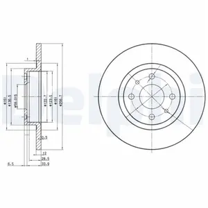 DELPHI Disques de frein pour FIAT: 500, Marea, Punto, Panda, Tempra, Brava, Marengo, Tipo, Bravo & LANCIA: Dedra, Ypsilon, Y10, Delta (Ref: BG2411)