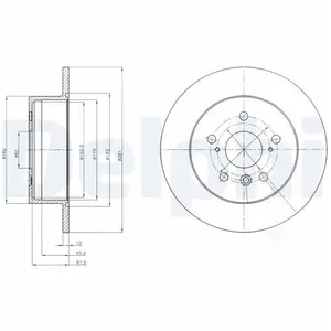 DELPHI Disques de frein pour TOYOTA: Camry & LEXUS: ES (Ref: BG4268)