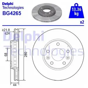 Remschijf BG4265 Delphi pas cher