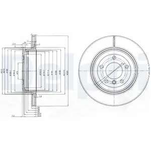 DELPHI Disques de frein pour BMW: Série 6, Série 5 (Ref: BG3872) pas cher