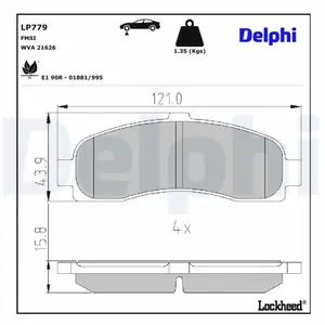 Delphi Technologies Remblokkenset schijfrem pas cher