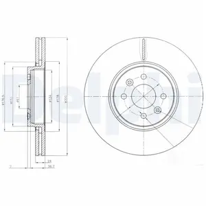 DELPHI Disques de frein pour RENAULT: Mégane, Scénic (Ref: BG3929) pas cher