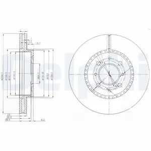DELPHI Disques de frein pour HONDA: Civic (Ref: BG3965)