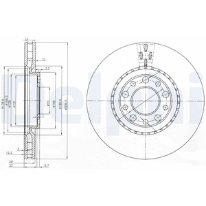 DELPHI Disques de frein pour ALFA ROMEO: Spider, Giulietta, 159, Brera (Ref: BG3951) pas cher