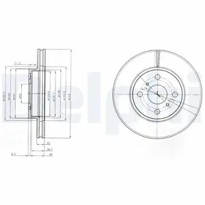 DELPHI Disques de frein pour TOYOTA: Yaris (Ref: BG4053) pas cher