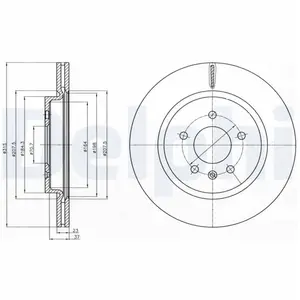 DELPHI Disques de frein pour OPEL: Zafira (Ref: BG4388C)Vendu paroscaro