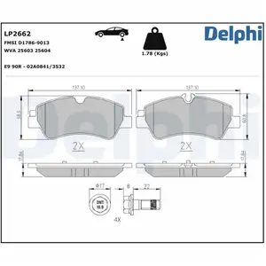 Delphi Remblokkenset schijfrem pas cher