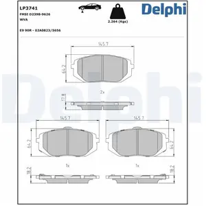 DELPHI Plaquettes de frein X4 pour HYUNDAI: Ioniq/5, Ioniq 6, Tucson &... pas cher