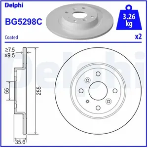 DELPHI Disques de frein pour MAZDA: 2, MX5 (Ref: BG5298C)Vendu paroscaro
