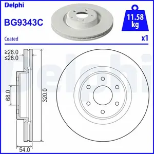 Remschijf BG9343C Delphi pas cher