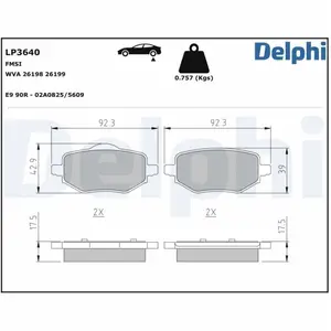 DELPHI Plaquettes de frein X4 pour PEUGEOT: 208, 2008 & LANCIA: Ypsilo... pas cher