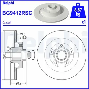 Remschijf BG9412RSC Delphi pas cher