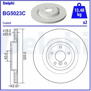 DELPHI Disques de frein pour JAGUAR: XF, XE (Ref: BG5023C)Vendu paroscaro