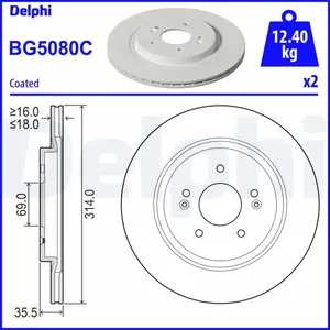 Remschijf BG5080C Delphi pas cher
