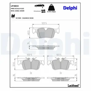 DELPHI Plaquettes de frein X4 pour VOLVO: S60, V90, XC 60, S90, V60 (Ref: LP3833) pas cher