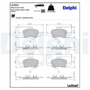 DELPHI Plaquettes de frein X4 pour AUDI: TT (Ref: LP3823) pas cher