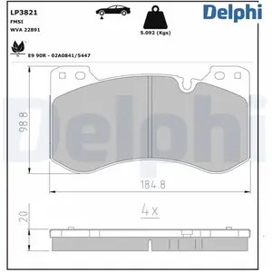 DELPHI Plaquettes de frein X4 pour BMW: M3, M4, Série 3, Série 4 (Ref:...Vendu paroscaro