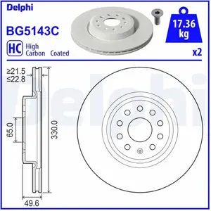 DELPHI Disques de frein pour VOLKSWAGEN: ID.3 & CUPRA: Born (Ref: BG51... pas cher