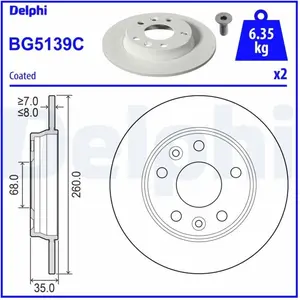 DELPHI Disques de frein pour RENAULT: Zoé (Ref: BG5139C) pas cher