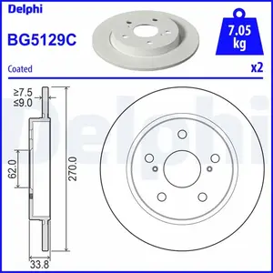 Remschijf BG5129C Delphi pas cher