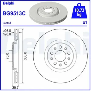 DELPHI Disques de frein pour JEEP: Compass, Renegade & ALFA ROMEO: Ton... pas cher